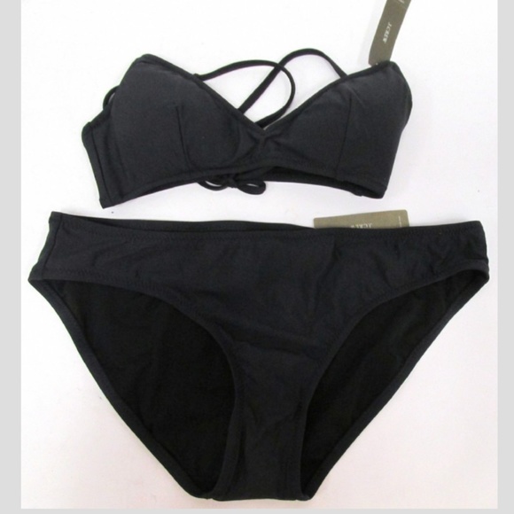 J. Crew Other - NWT J. Crew Black 2pc Criss Cross Back Bikini Sz M